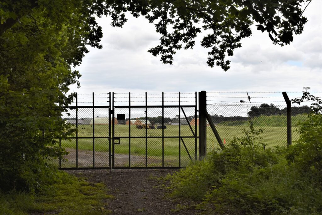 Gate in the perimeter fence, RAF Bentwaters